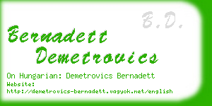 bernadett demetrovics business card